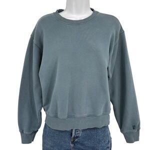 Tna Aritzia Cozy‎ Fleece Perfect Sweatshirt Blue Crew Neck Women SM Loungewear